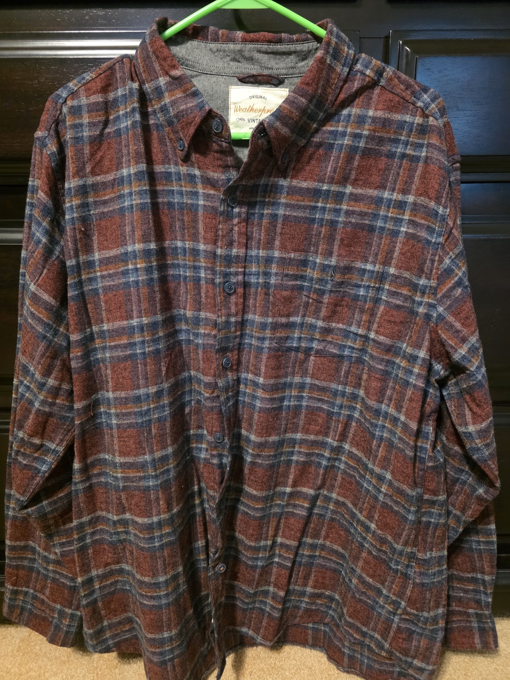 Weatherproof Gray & Navy Plaid Button-Down Shirt